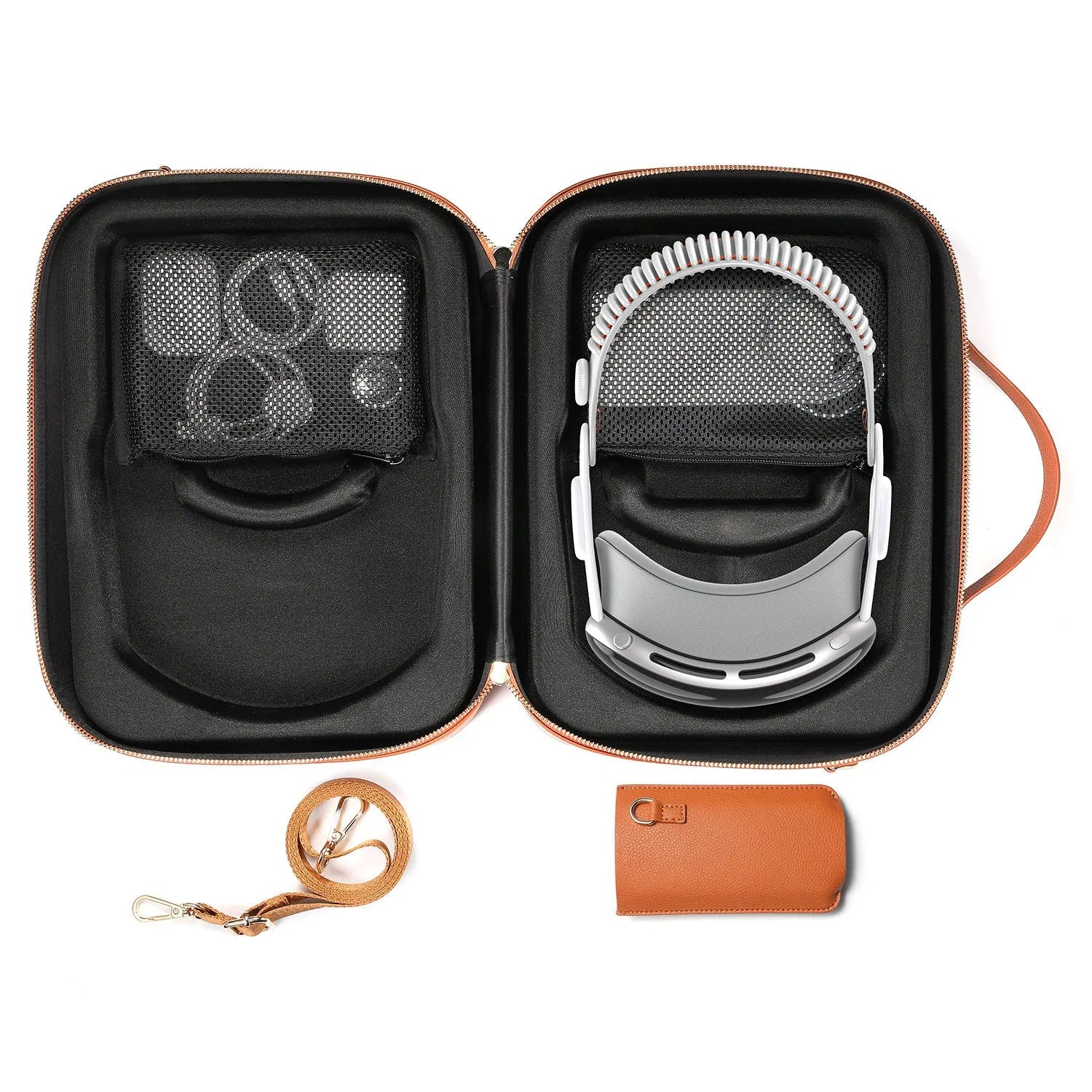 Vision Pro MR glasses superfiber storage box in black colour showing compact protective case