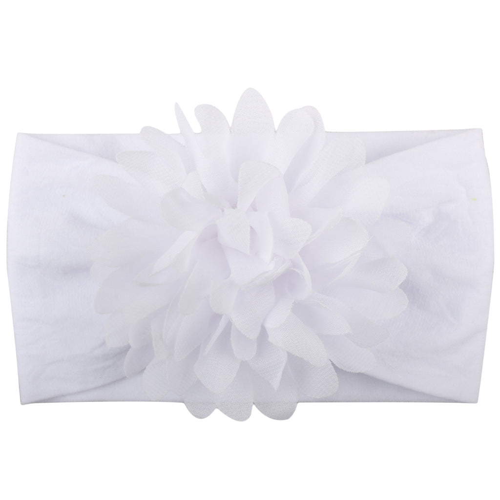 Sweet Chiffon Flower Baby Hairband - Super Soft, No-Mark Nylon Headdress for Princess Girls, 0-36 Months