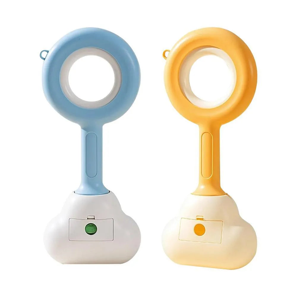 White blue pet pooper scooper with cloud shape jaw design for dog and cat waste cleanup