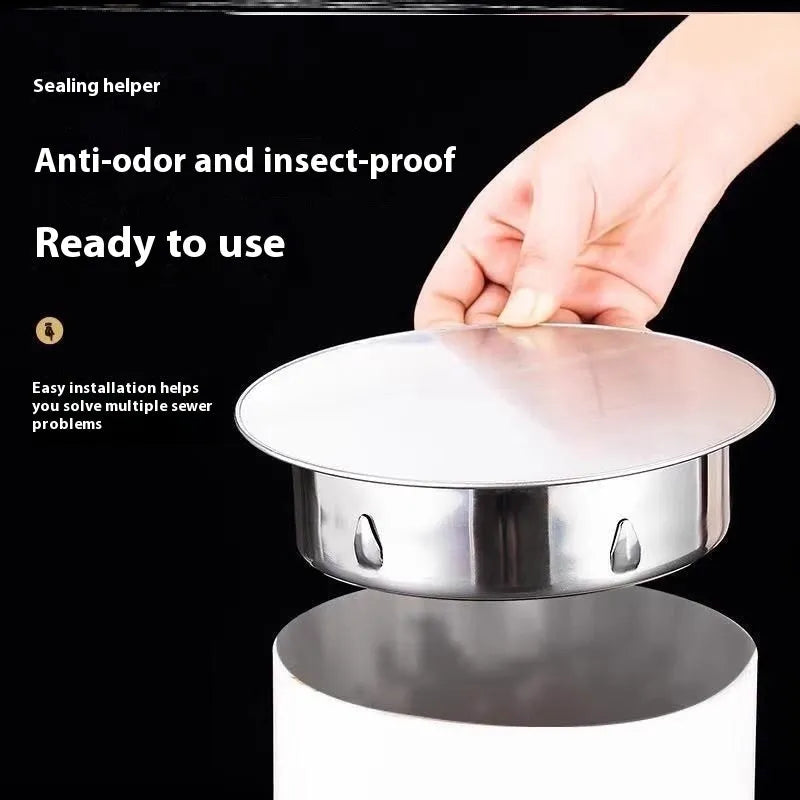 Stainless steel inlay deodorant floor drain seal cover for 201to160 tube plug