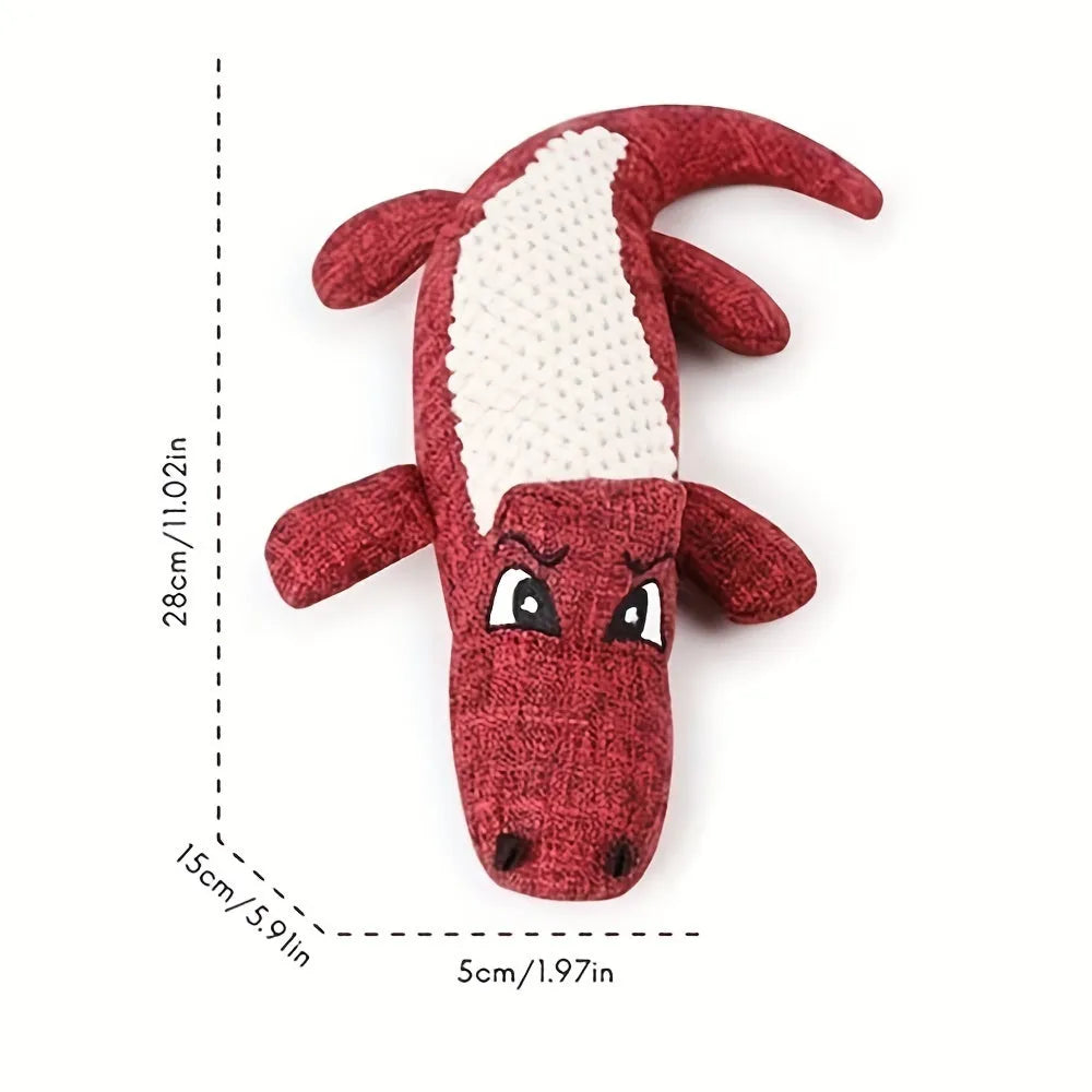 Pet plush toy with corn grid texture and biting sound feature in blue, green, or red colours for cats and dogs