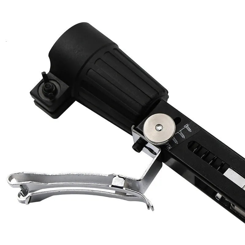 Chain screw gun head kit with metal gun head, chain band, cross head, and storage rack