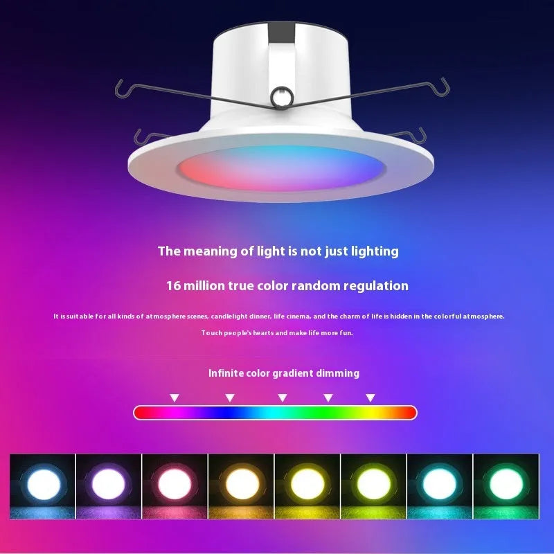 Smart WiFi Bluetooth RGBW colour changing ceiling downlight with remote control