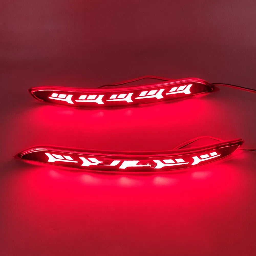 Volkswagen Sagitar rear LED bumper light showing flowing water animation for brake and turn signals.