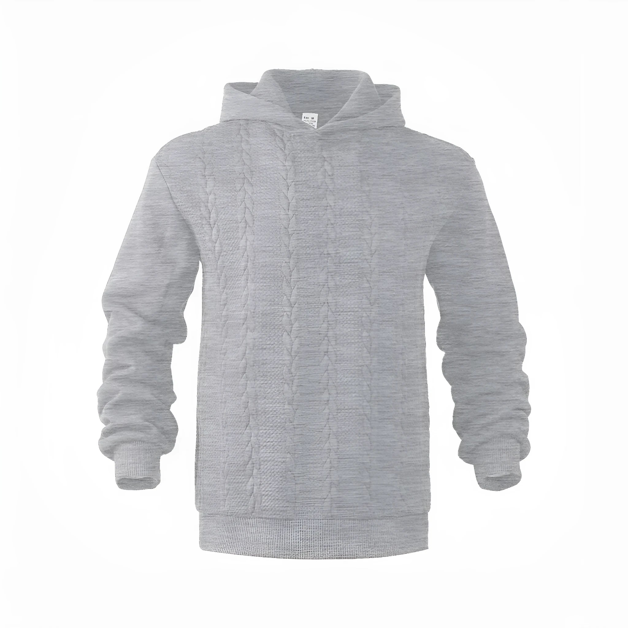 Men's solid colour hooded pullover sweatshirt in loose fit polyester fabric, long sleeve casual top available in multiple colours