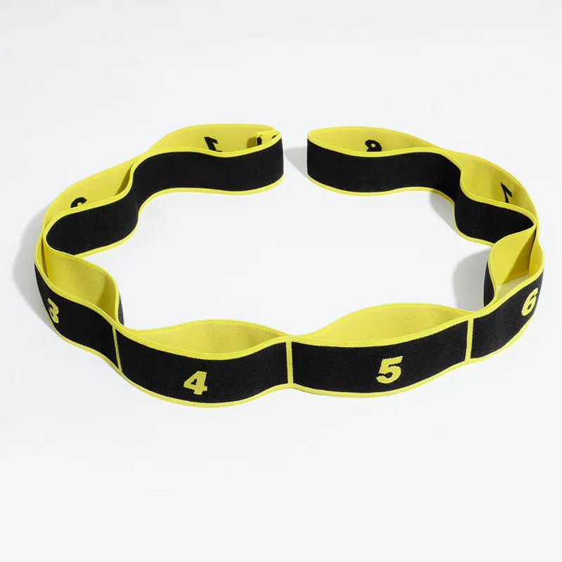 Latin dance stretch band nine-segment yoga elastic band 85cm nylon latex pink and black eight-grid pattern