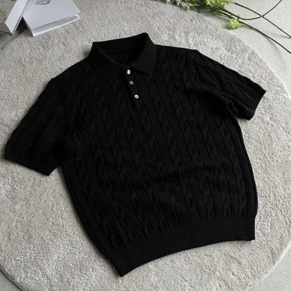 Summer twisted long staple combed cotton knitted T-shirt short sleeve in black, gray, and light gray sizes M to 3XL