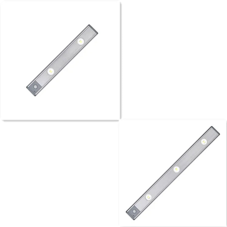 Rechargeable motion sensor lamp with aluminium body and magnetic mount for under-cabinet use, three colour temperature LED