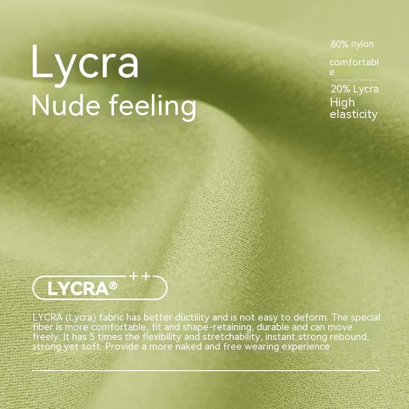 Women's lycra yoga tight shorts in leaf green colour showing high waist and short length design
