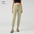 Women's high waist yoga pants with drawstring elastic waistband in quick-drying fabric