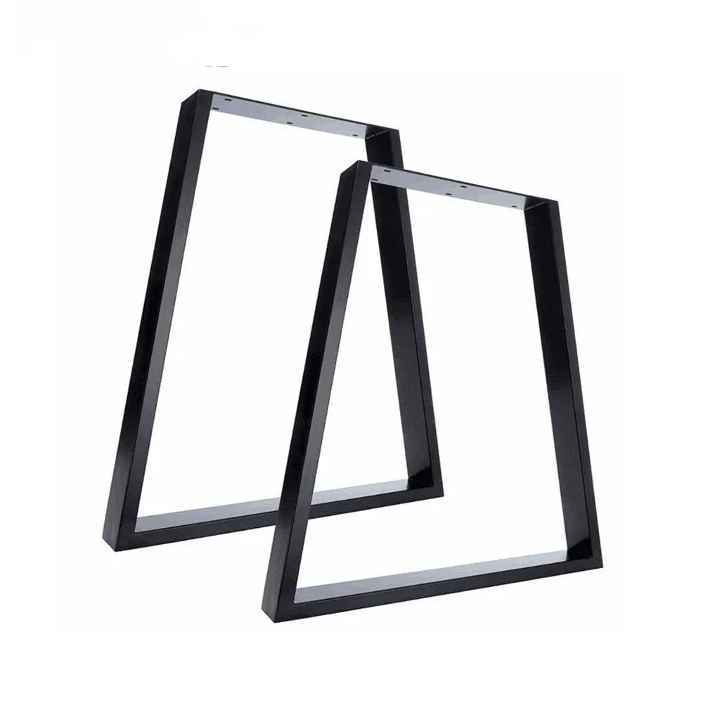 Pair of matte black wrought iron table legs 40cm or 70cm height with screws and foot pads