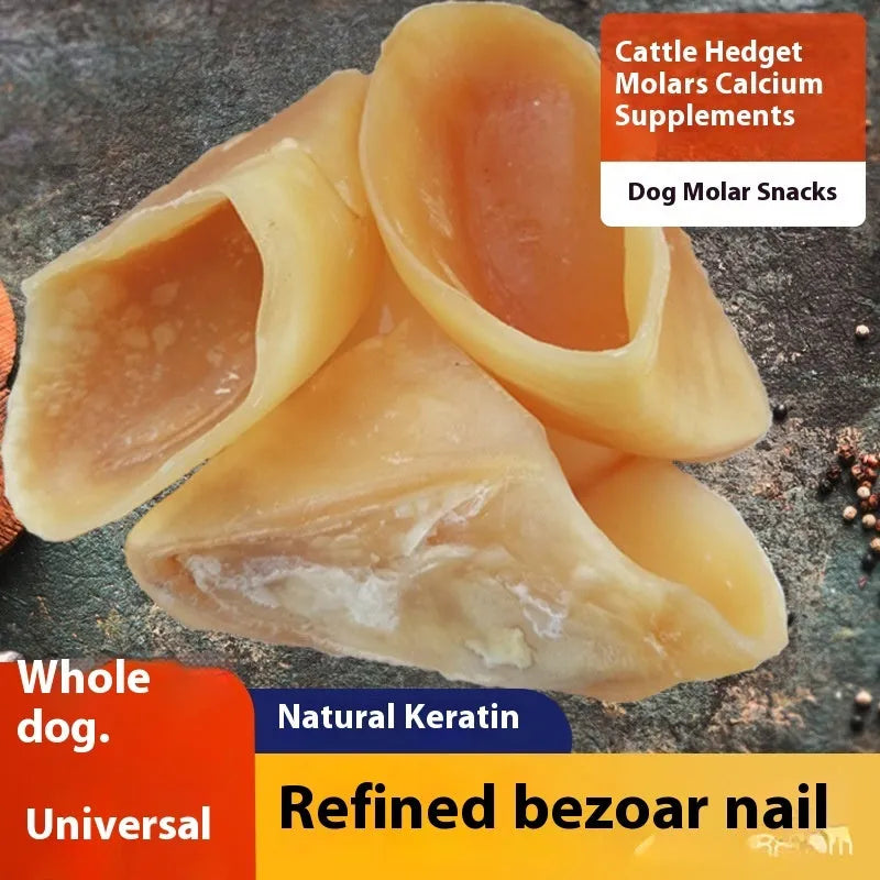 Hoof shell coloured cowhide dog grinding rod chew toy for small or large dogs