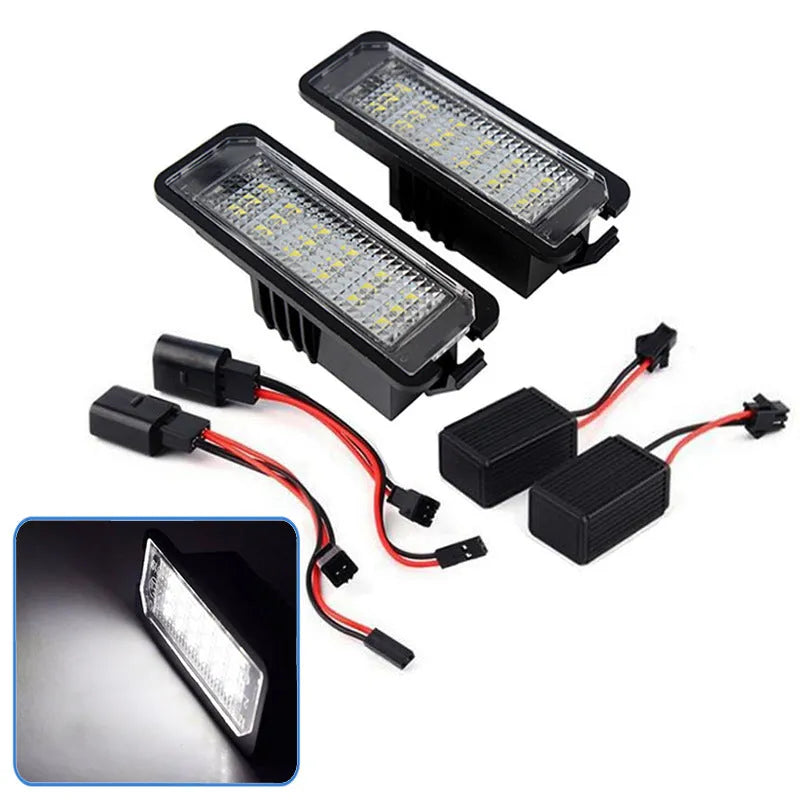 Volkswagen LED license plate light kit with CANbus decoder for Golf, Polo, Phaeton models