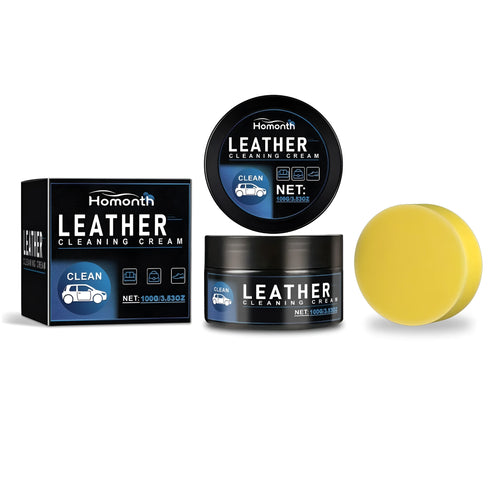 Car leather care cream 100g with sponge applicator for leather restoration