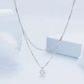 S925 sterling silver double-layer necklace with pearl chain and pendant for women