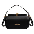 Women's personalised PU leather shoulder messenger bag with letter pattern and stitching design