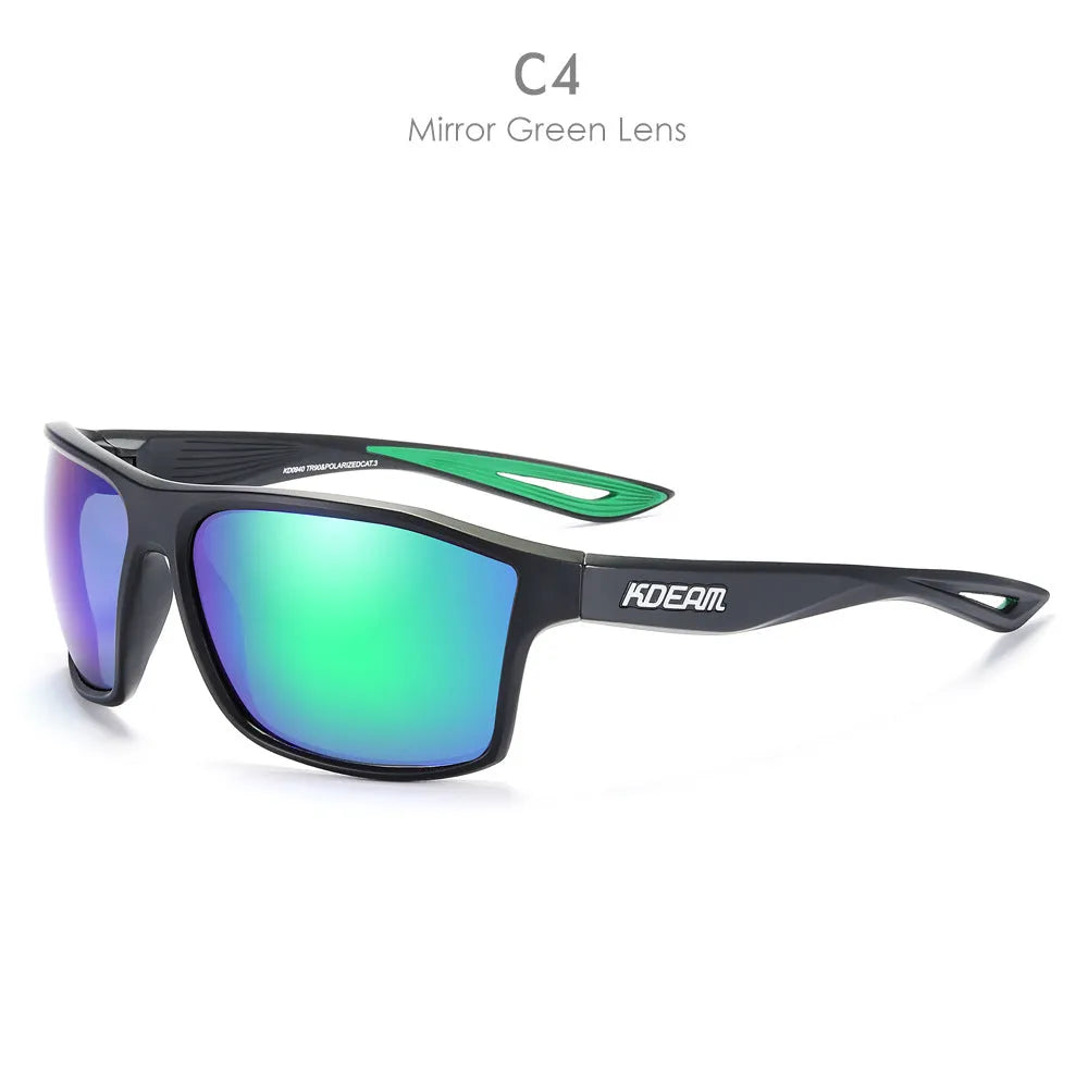 Sports polarized sunglasses with TR90 frame, TAC lens, UV400 protection, full frame box design, available in 11 colour options