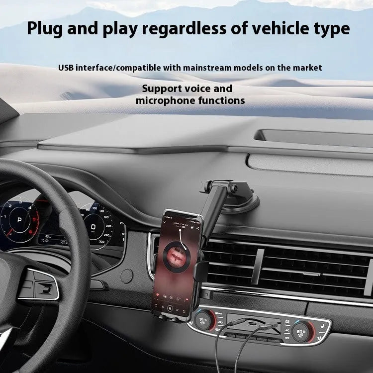 USB car Bluetooth audio receiver with zinc alloy USB connector and 3.5mm plug for older car stereo systems
