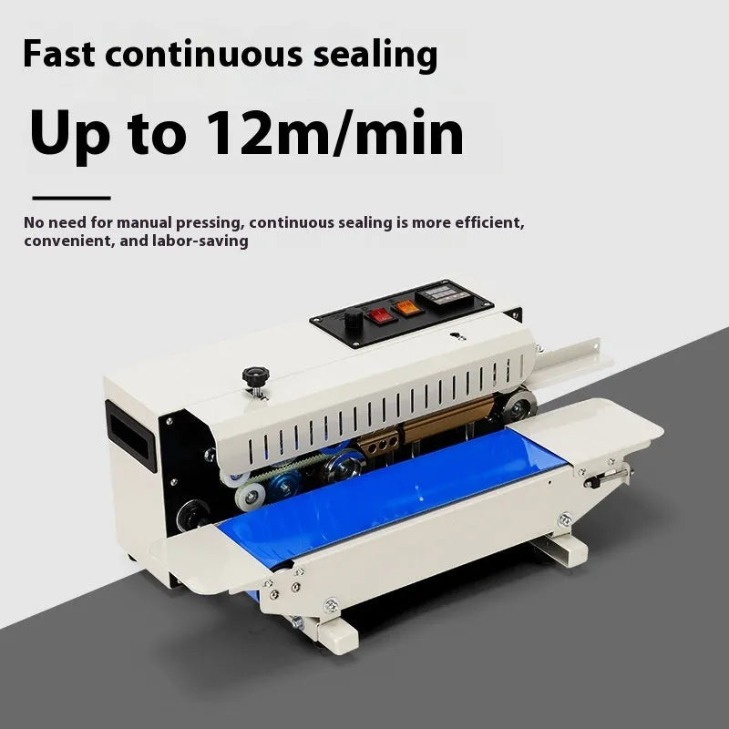 Mini manual sealing machine with steel date stamp for packaging bags and pouches