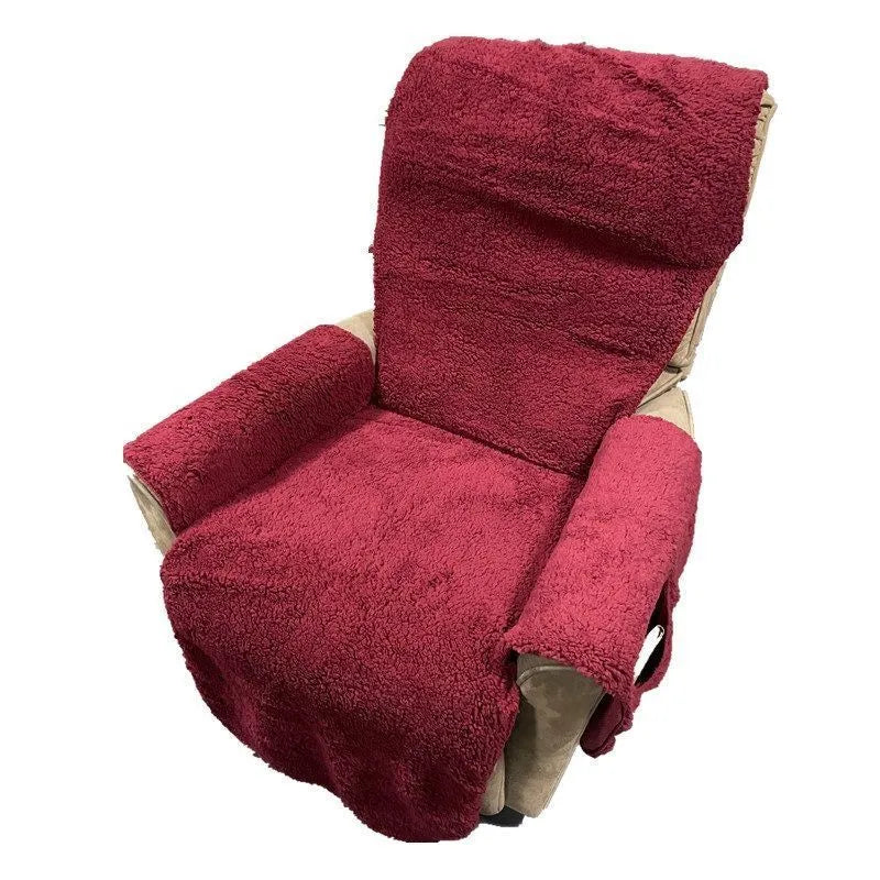 Universal sofa cushion cover in lambswool-textured polyester fabric showing colour and size options