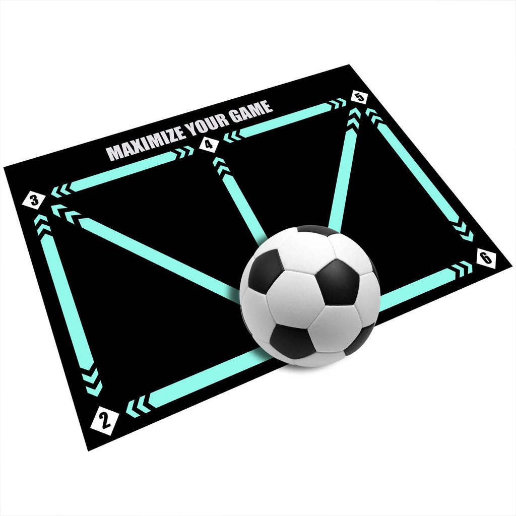 Cushion coloured rubber football training mat for indoor skill practice