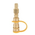 Gold brass 3/8 gas propane tank conversion charging connector with American Standard thread