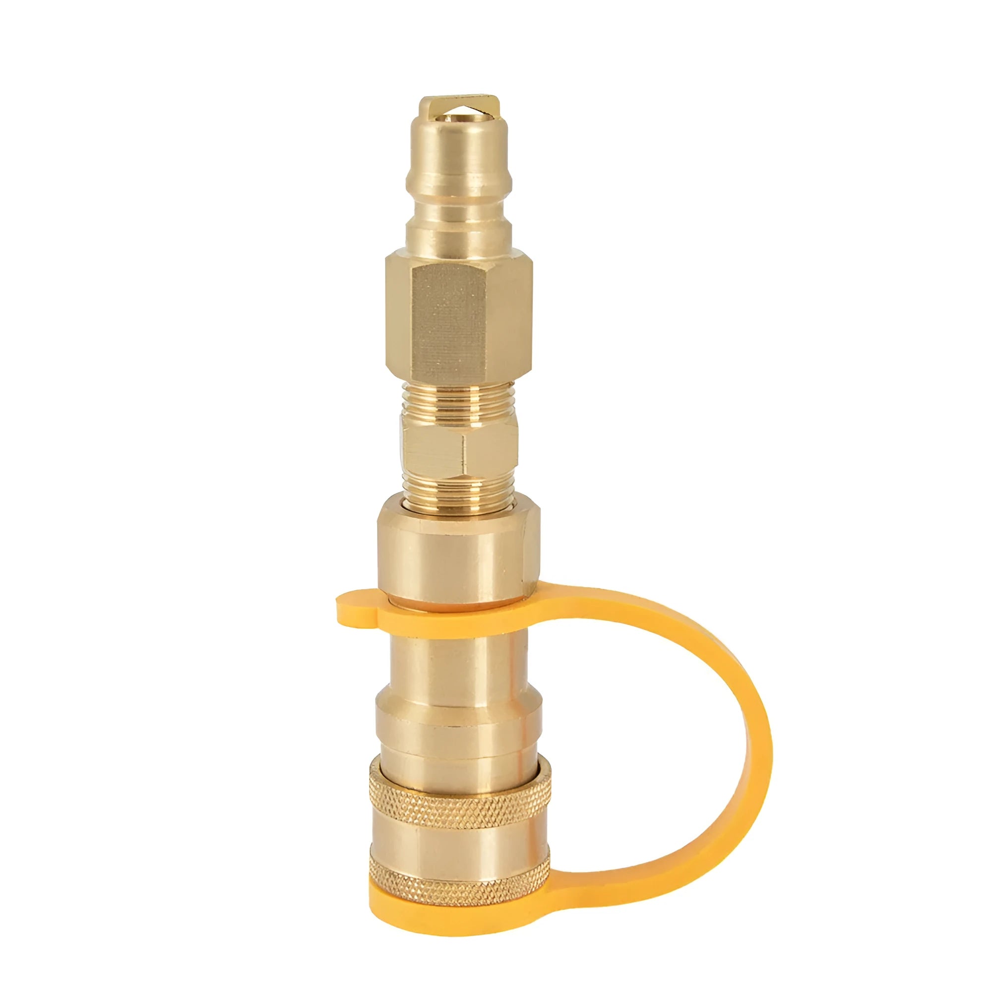 Gold brass 3/8 gas propane tank conversion charging connector with American Standard thread