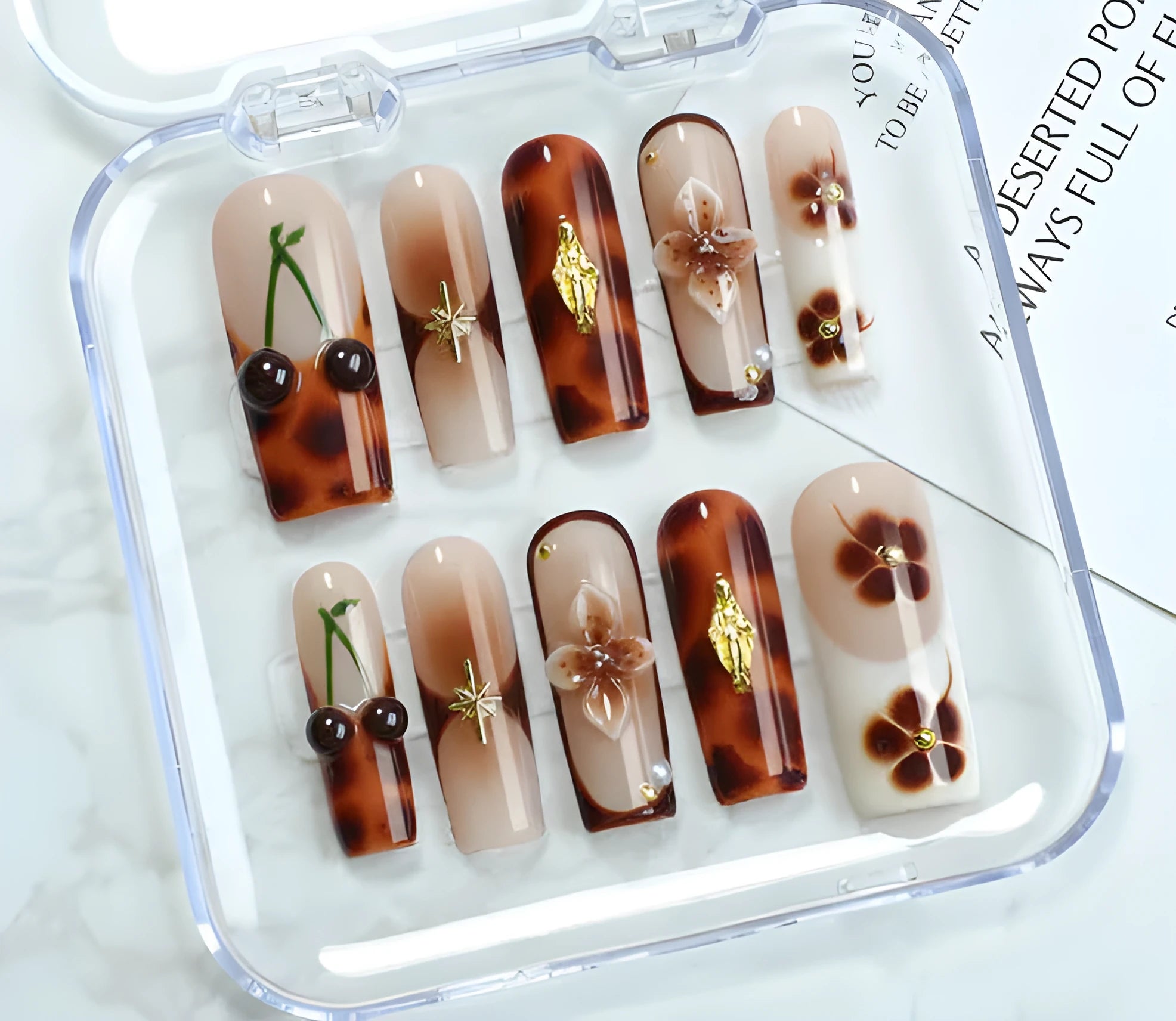 Handmade nail painting kit with jelly glue, rubbing strip, and nail patch in OPP bags, colour SGJ-A2-0026.