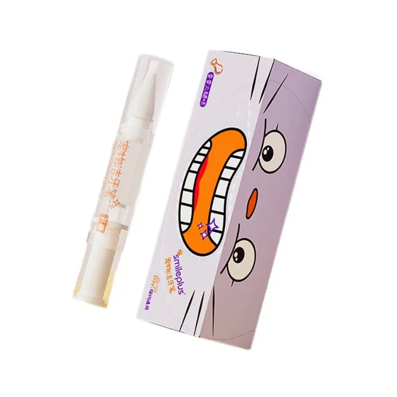 5ml pet tooth cleaning pen with brush applicator for dog and cat teeth whitening and tartar removal.