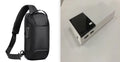 Black 20000mAh power bank with charging cable showing aluminium shell construction