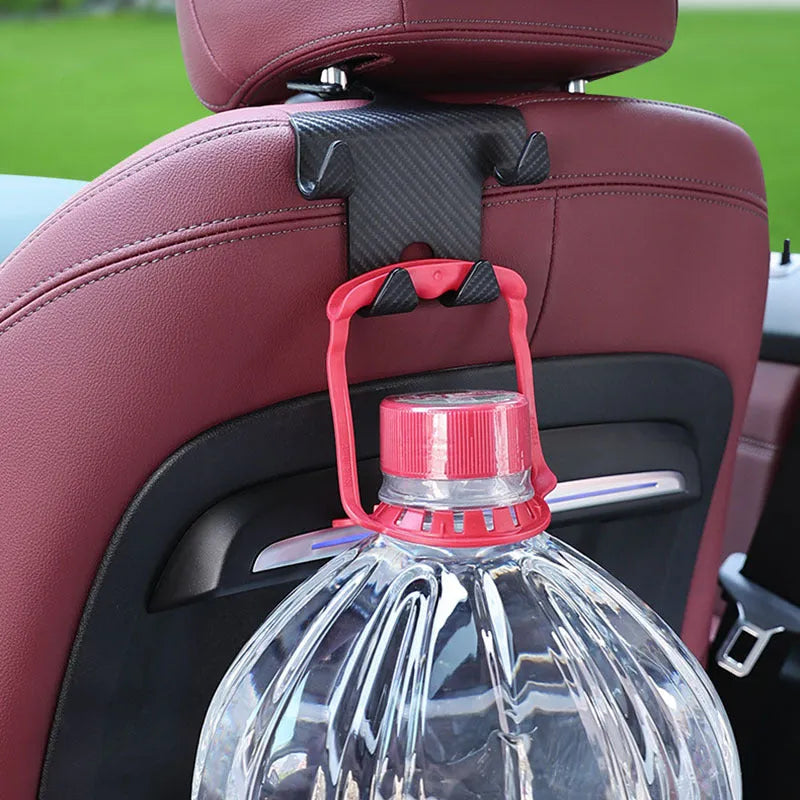 Black ABS plastic car multifunction hook bracket with integrated mobile phone holder