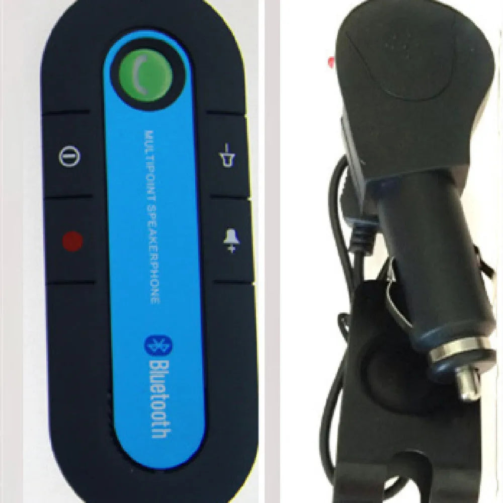 Vehicle-mounted Bluetooth handsfree sun visor music player in ABS plastic, black colour, with clip