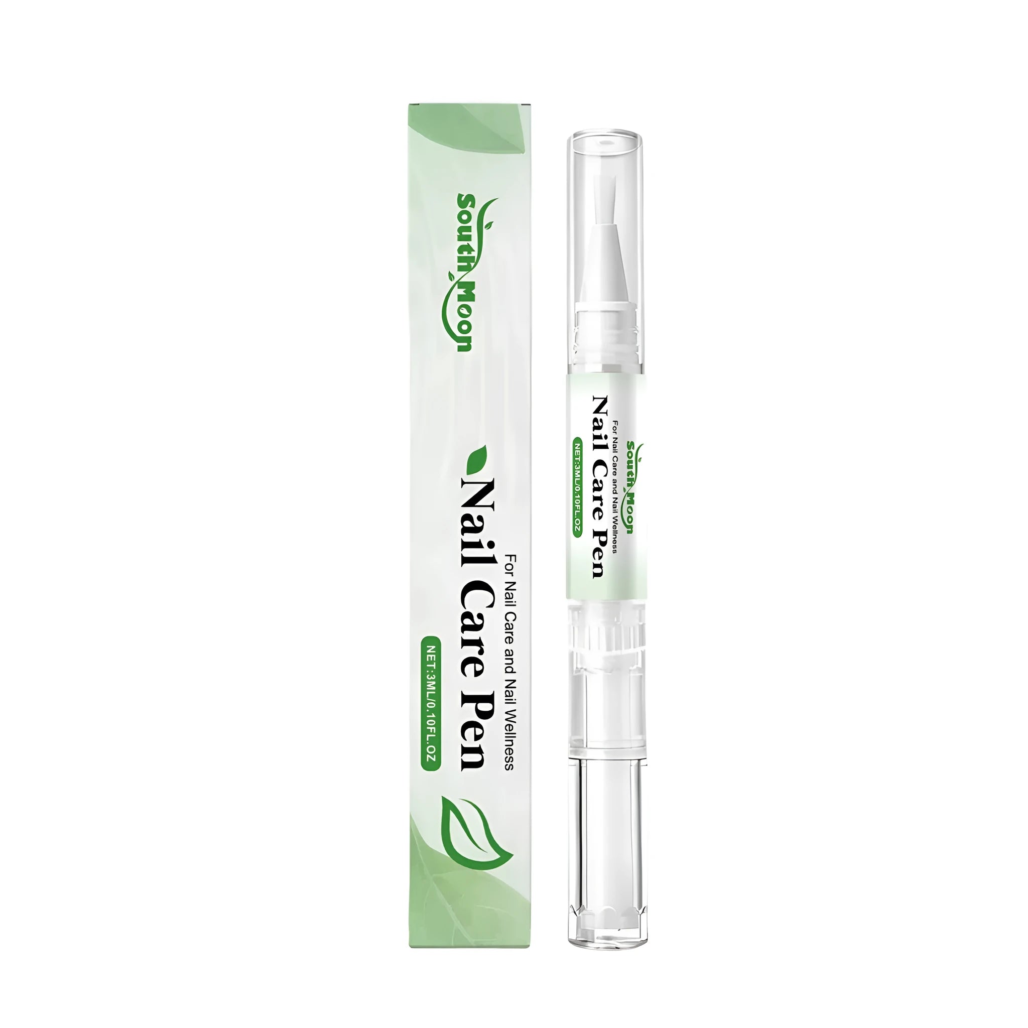 Nail care pen with 3ml capacity, featuring a white body and applicator tip on a clean surface