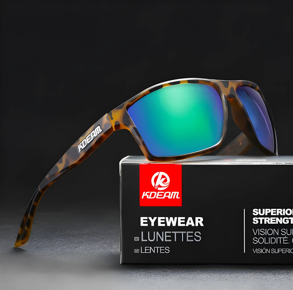 Sports polarized sunglasses with TR90 frame, TAC lens, UV400 protection, full frame box design, available in 11 colour options
