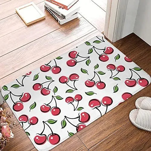 Personalised flannel floor mat showing coastal starfish and brown cow print options in square shape.
