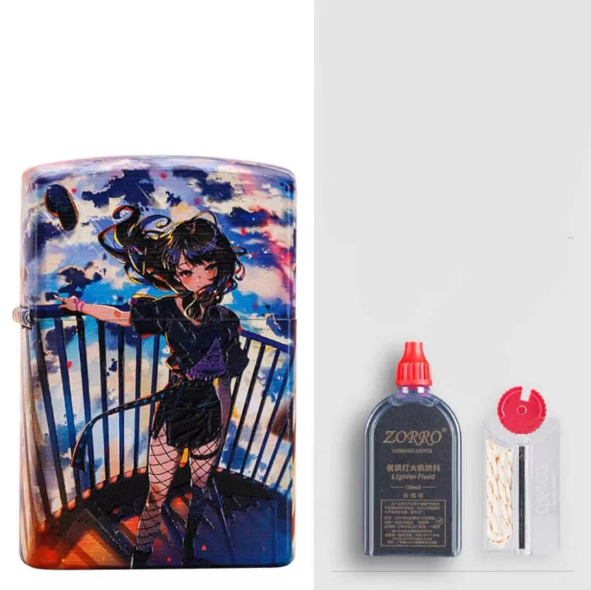 Windproof kerosene lighter with copper case, steel liner, and 16 storm holes