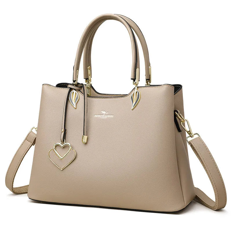 Women's multi-layer shoulder messenger bag in PU leather with urban simplicity style