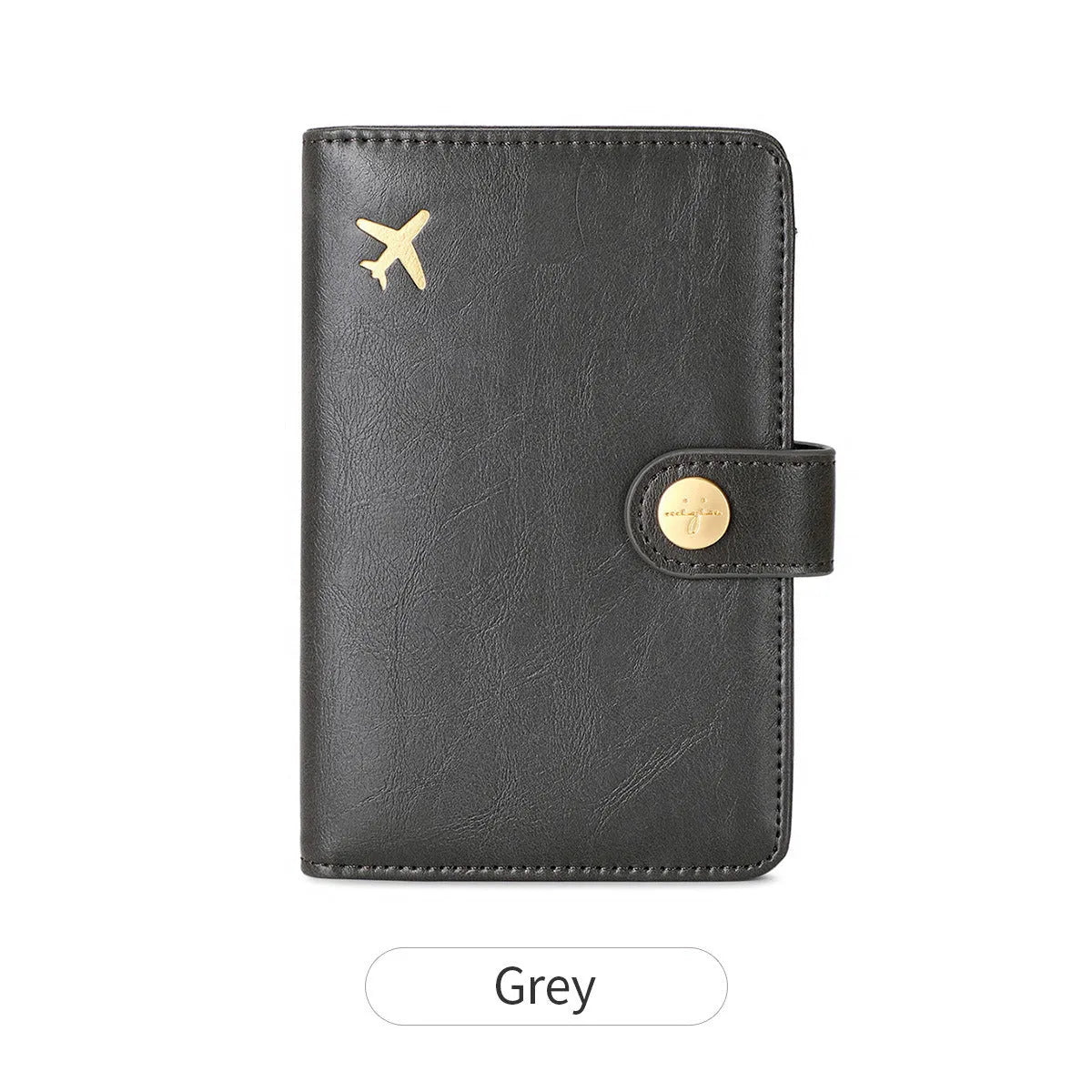 PU passport holder wallet with sewing line detail in multiple colour options showing document storage compartments