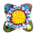 Pet snuffle mat for dogs interactive feed game sunflower suction cups 50x50cm fleece on floor