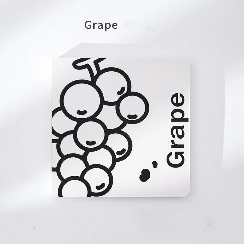 Square fruit design notebook showing embossed pineapple, blueberry, grape, and peach cover options.