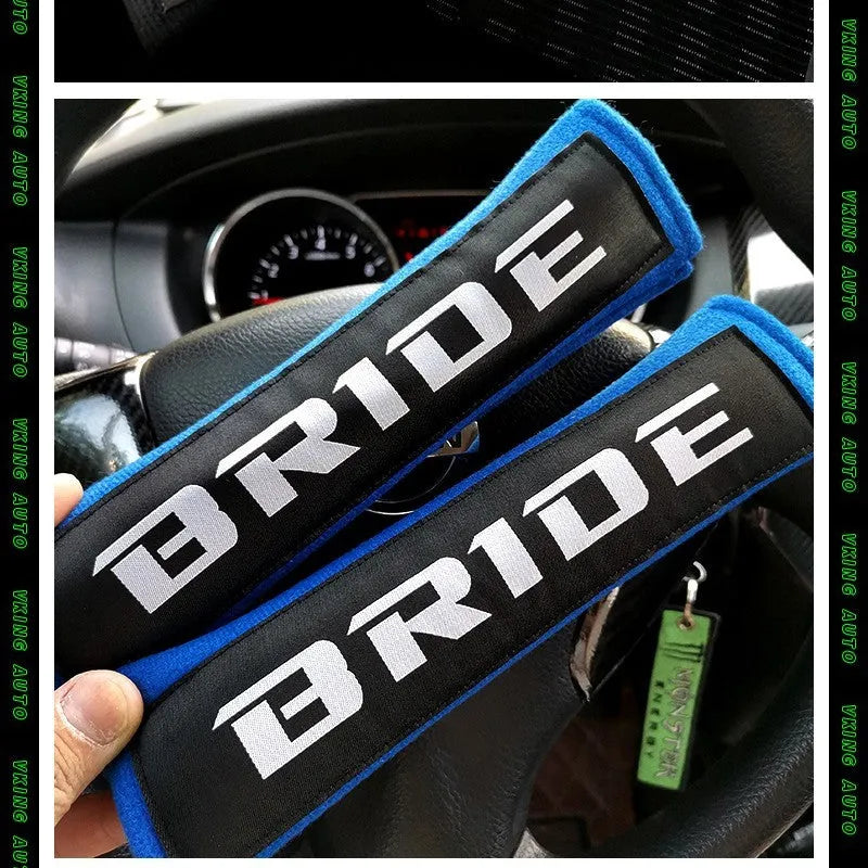 Car seat belt shoulder pads in three colours with cotton and sponge cloth construction