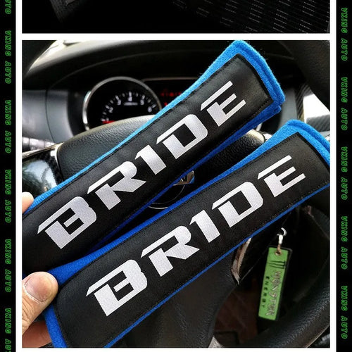 Car seat belt shoulder pads in three colours with cotton and sponge cloth construction