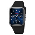 Square silicone waterproof watch for girls in multiple colour options on a wrist.