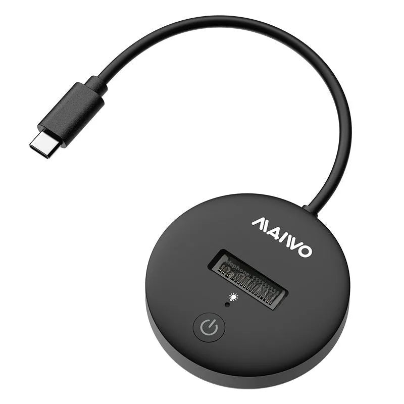 Black external hard disk enclosure for M.2 NVME SSDs with Type-C port