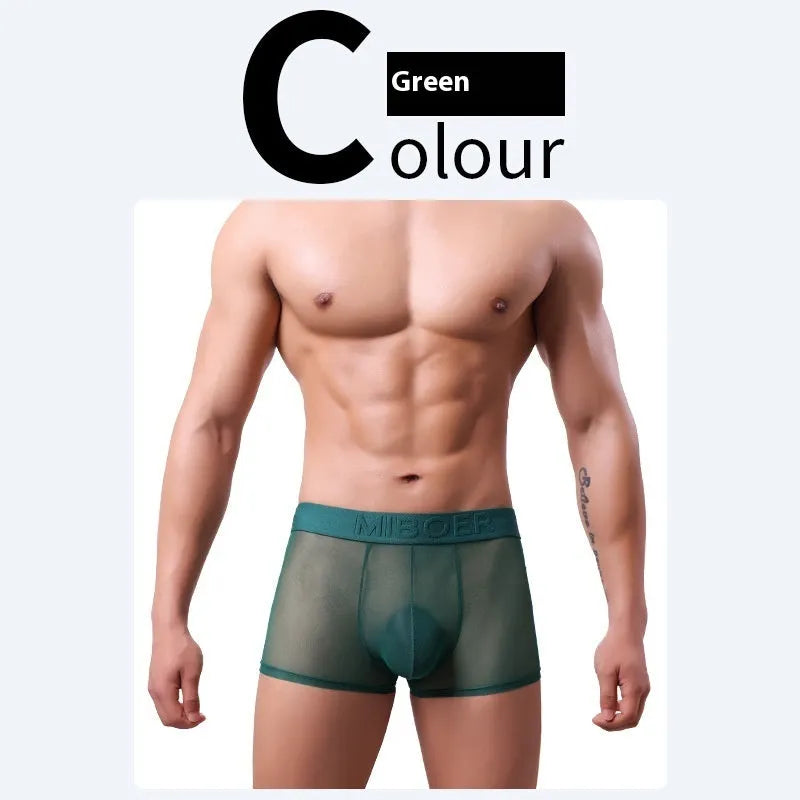 Men's thin invisible breathable boxer shorts in quick-drying polyester fabric