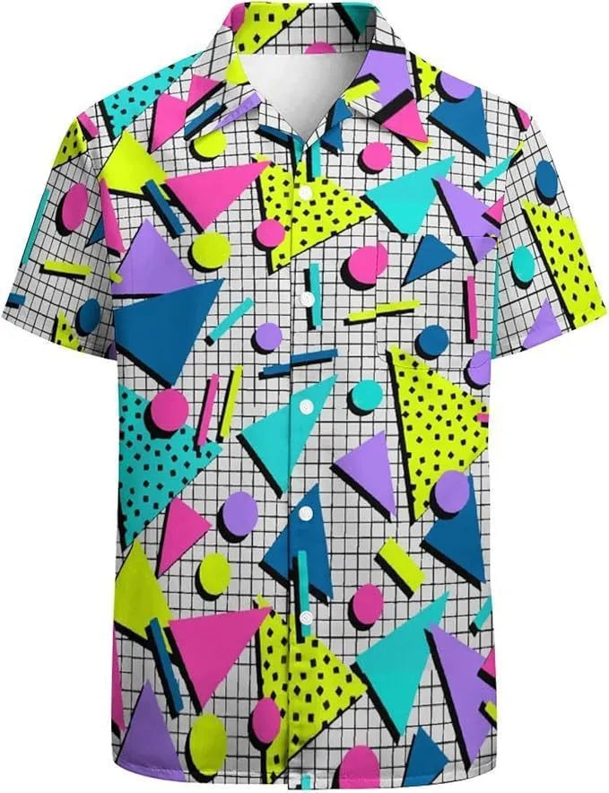 Men's slim fit camouflage pattern short sleeve shirt in a cardigan style.