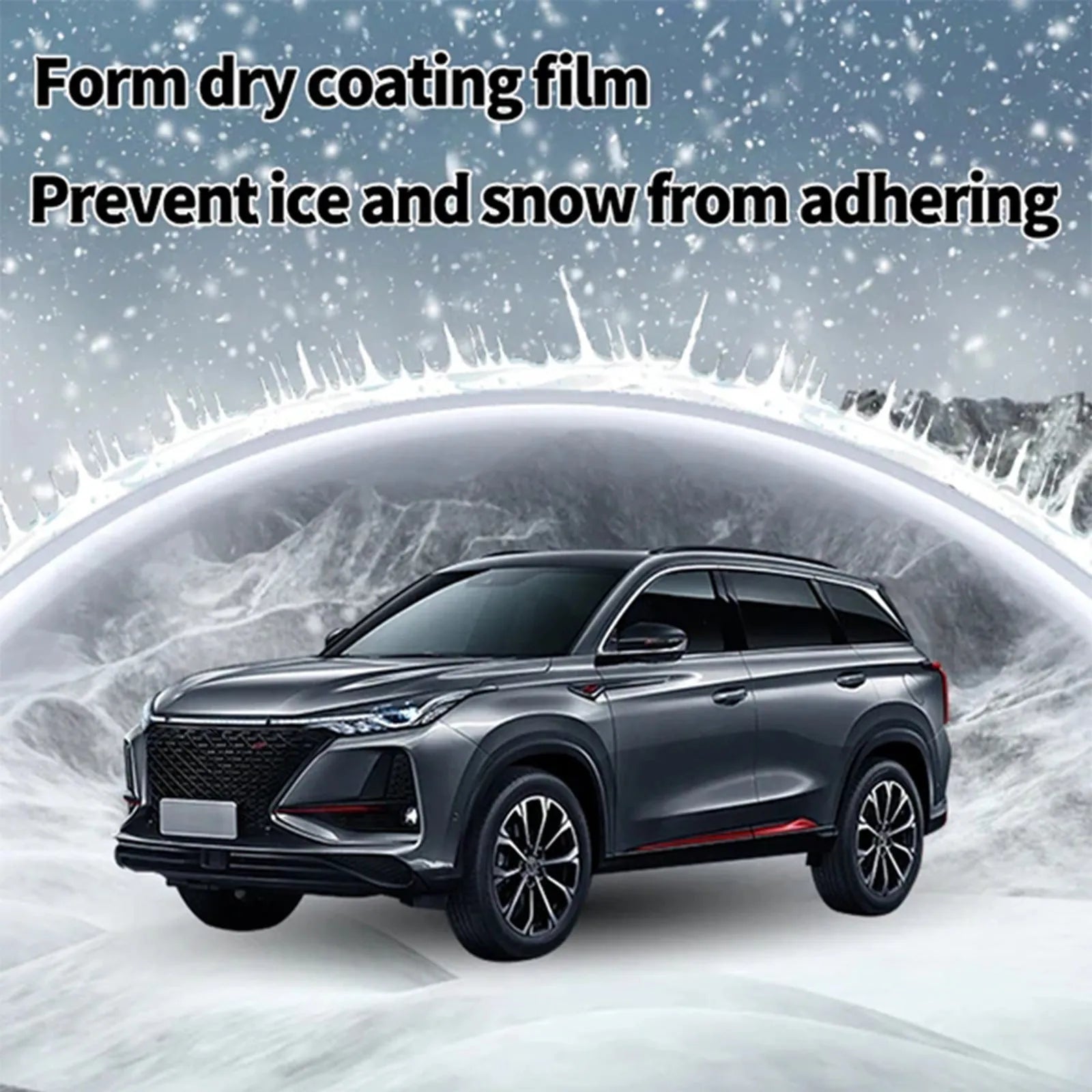 Hydrophobic nano coating car snow brush measuring 5cm by 9cm by 14cm