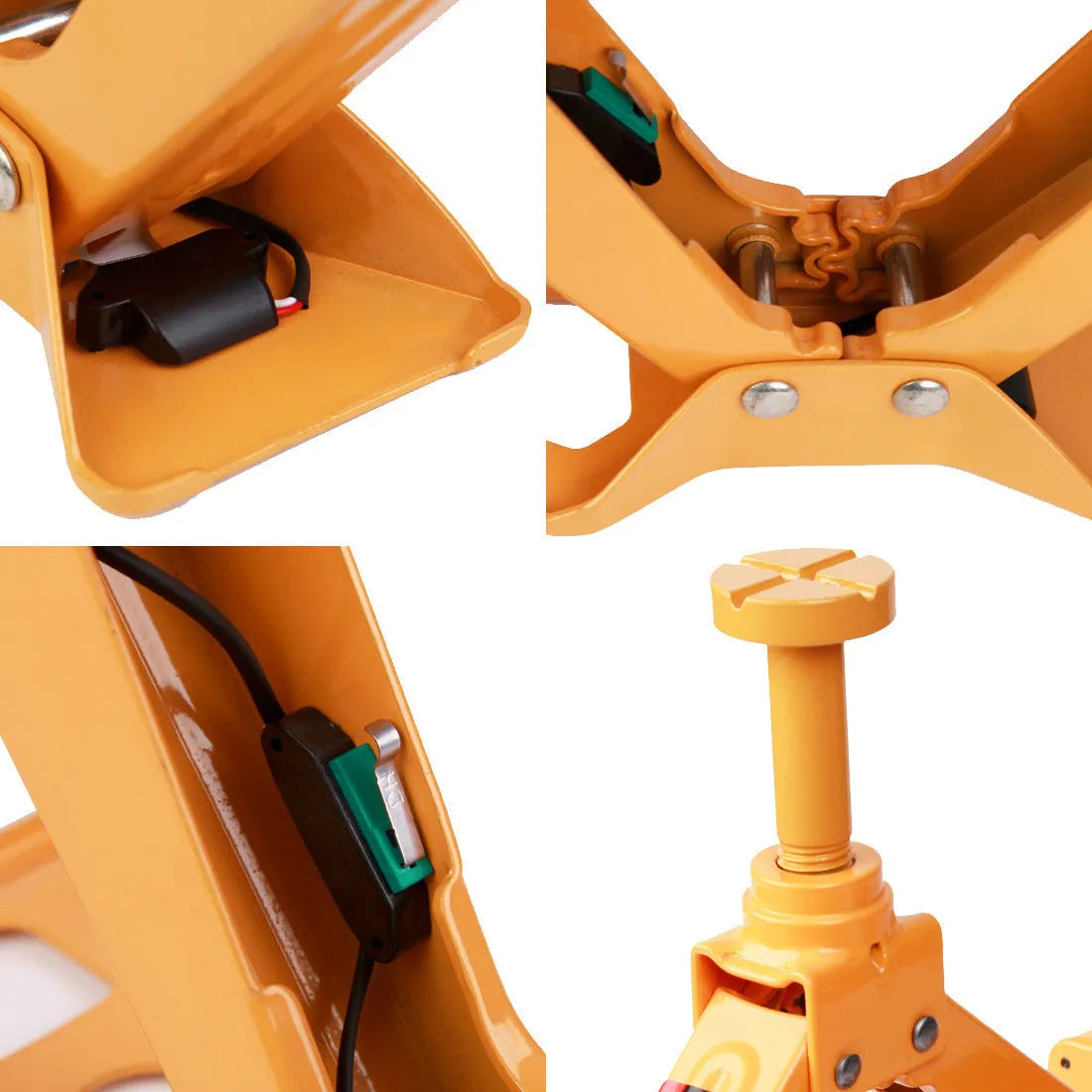 Yellow 12V electric car jack set with electric wrench for vehicle tyre changes