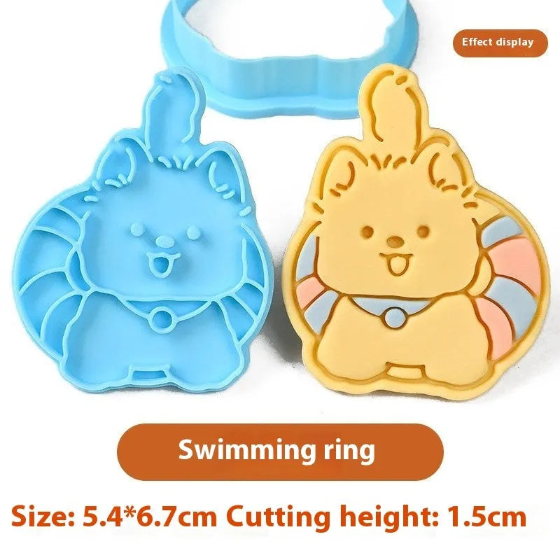 Three-dimensional plastic pet biscuit mould with cartoon puppy designs