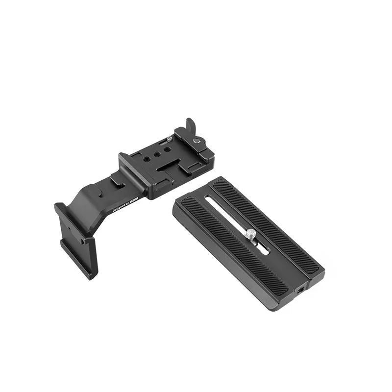 Dual position extension handle for camera gimbals with stabiliser accessory